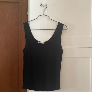 Reformation Ribbed Black Tank Top